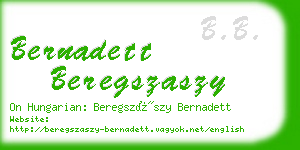 bernadett beregszaszy business card